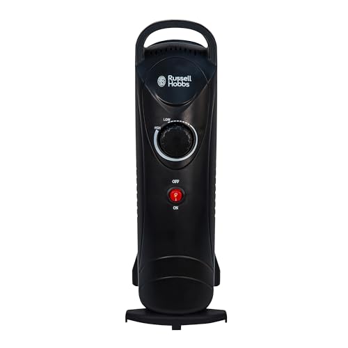 Russell Hobbs RHOFR3001, 650 W, ölgefüllte, tragbare Elektroheizung, 5 Lamellen, schwarz, einstellbarer Thermostat, Sicherheitsabschaltung, 10 m², Raumgröße von Russell Hobbs