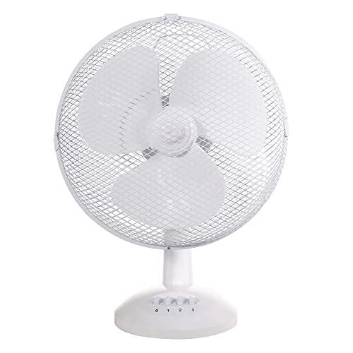 Russell Hobbs RHPDF1221 Tischventilator, tragbar, leicht, 30,5 cm, 3 Geschwindigkeiten, Weitwinkel-Schwenken, kräftiger Luftstrom, leise im Betrieb, ideal für Schlafzimmer oder Büro, weiß von Russell Hobbs