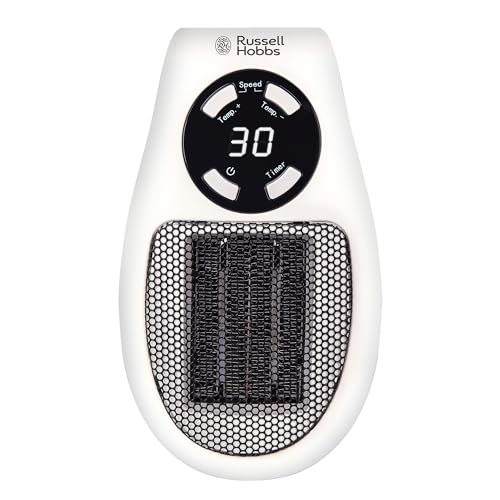 Russell Hobbs RHPH2001 Heater with Ceramic Plug-in Heater, 500 W, Adjustable Thermostat, 12-Hour Timer and LED Display, 2 Fan Speeds, White Russell Hobbs RHPH2001 Heater with Ceramic Plug-in Heater, 500 W, Adjustable Thermostat, 12-Hour Timer and LED Display, 2 Fan Speeds, White von Russell Hobbs
