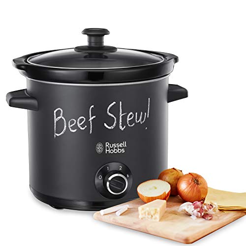 Russell Hobbs Slow Cooker [schwerer 3,5l Keramik-Gartopf für opt Temperaturverteilung] Schongarer Chalkboard (Tafel-Oberfläche, 3 Temperatureinstellungen & Warmhaltefunktion, 200W) Slowcooker 24180-56 von Russell Hobbs