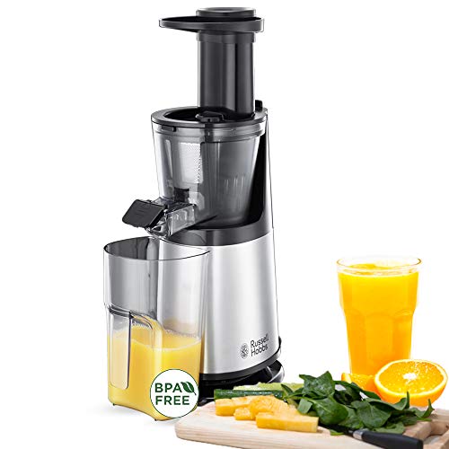 Russell Hobbs Slow Juicer Profi [Entsafter für Obst & Gemüse & Kräuter] Edelstahl (3 Siebeinsätze:fein, grob & gefrorene Früchte, inkl Rücklauffunktion, BPA-frei, Obstpresse) Saftpresse 25170-56 von Russell Hobbs