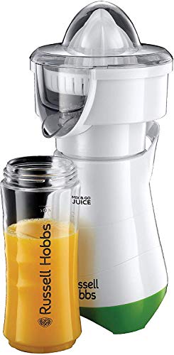 Russell Hobbs Smoothie Maker Mix&Go Juice Explore, inkl. Aufsätze: Mixer- & 2 Zitruspressen-Aufsätze, 22.300 U/min, 2 Trinkflaschen, Zitruspresse, elektrischer Entsafter Küchenmaschine 21352-56 von Russell Hobbs