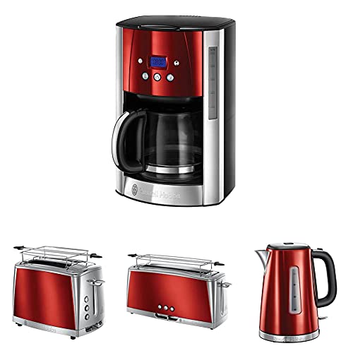 Russell Hobbs Solar Red Frühstückset Toaster, Wasserkocher und Kaffeemaschine von Russell Hobbs