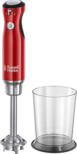 Russell Hobbs Stabmixer Retro rot, 700W, Infinity-Mix-Technologie, Messbecher + Deckel, BPA frei, spülmaschinenfest, Zerkleinerer, Pürierstab, Smoothie, Suppen, Joghurt, Saucen, Babynahrung, 25230-56 von Russell Hobbs