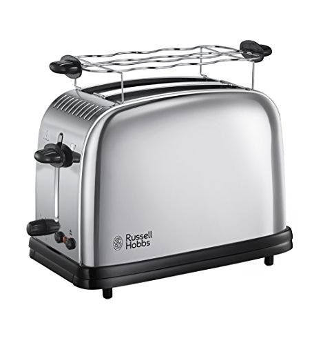 Russell Hobbs Toaster [für 2 Scheiben] Victory Edelstahl (extra breite Toastschlitze, inkl. Brötchenaufsatz, 6 Bräunungsstufen + Auftau- & Aufwärmfunktion, Schnell-Toast-Technologie, 1670W) 23310-56 von Russell Hobbs