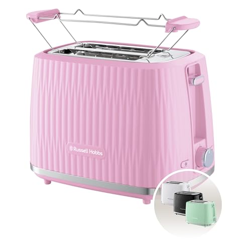 Russell Hobbs Toaster [für 2 Scheiben] Eden (6 Bräunungsstufen, Hebefunktion, Auftau-, Aufwärm- & Stoppfunktion, Krümelschublade, Brötchenaufsatz, Himbeere) 27372-56 von Russell Hobbs
