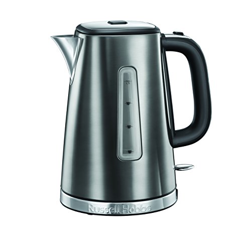 Russell Hobbs Wasserkocher [1,7l, 2400W] Luna Edelstahl Grau (Schnellkochfunktion, herausnehmbarer Kalkfilter, außenliegende Wasserstandsanzeige, autom. Deckelöffnung) Teekocher 23211-70 von Russell Hobbs