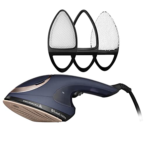 Russell Hobbs Dampfbügeleisen Multi [Dampfglätter & Bügeleisen] Steam Genie 2-in-1 (1700W, 20g/min Dampf, Hitzebeständige Tasche, 3 Aufsätze: Kleidung, Vorhänge, Polstermöbel) Reisebügeleisen 28370-56 von Russell Hobbs