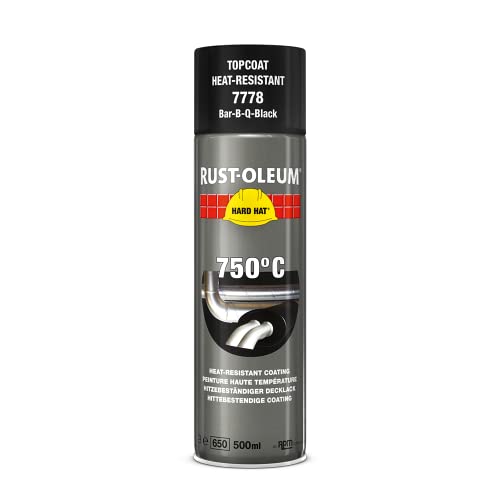 RUST-OLEUM 7778 Hard Hat Hitzebeständiger Decklack, Spray, schwarz von Rust-Oleum