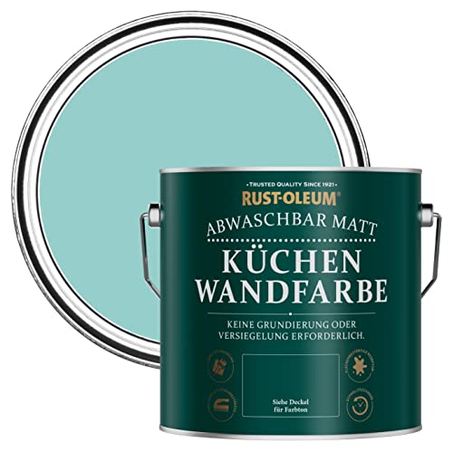 Rust-Oleum Abwaschbare Küchenwandfarbe in mattem Finish -Grünblau 2.5L von Rust-Oleum