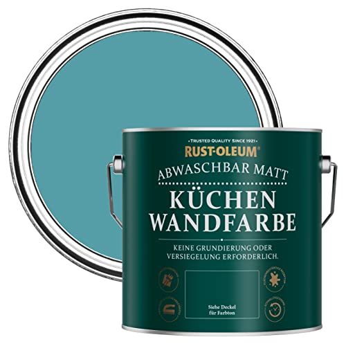Rust-Oleum Abwaschbare Küchenwandfarbe in mattem Finish -Petrol 2.5L von Rust-Oleum
