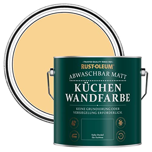 Rust-Oleum Abwaschbare Küchenwandfarbe in mattem Finish -Senf 2.5L von Rust-Oleum
