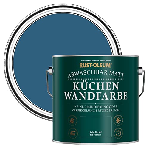 Rust-Oleum Blau Abwaschbare Küchenwandfarbe in mattem Finish - Kobalt 2.5L von Rust-Oleum