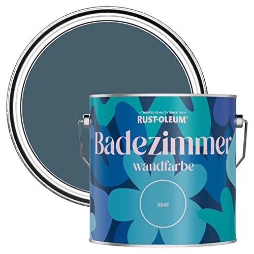 Rust-Oleum Blau Wasserabweisende Wand- und Deckenfarbe für das Badezimmer in mattem Finish - Blaupause 2.5L von Rust-Oleum