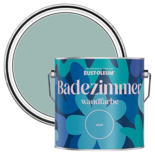 Rust-Oleum Blau Wasserabweisende Wand- und Deckenfarbe für das Badezimmer in mattem Finish - Marineblau 2.5L von Rust-Oleum