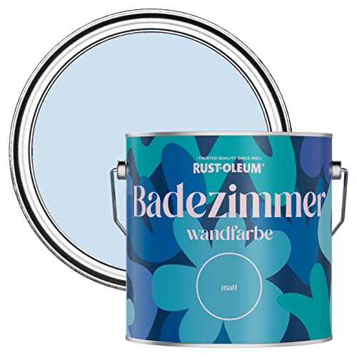 Rust-Oleum Blau Wasserabweisende Wand- und Deckenfarbe für das Badezimmer in mattem Finish - Taubenblau 2.5L von Rust-Oleum