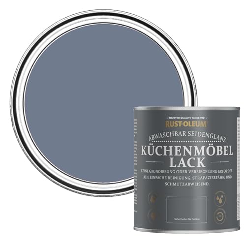 Rust-Oleum Blaue Möbelfarbe mit satiniertem Finish, geruchsarm und wasserbasiert für Holz im Innenbereich - Hush 750ml von Rust-Oleum