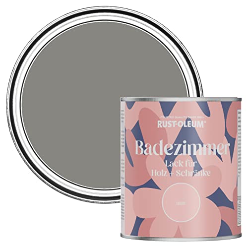 Rust-Oleum Feuchtigkeitsresistenter Badezimmerlack für Holz und Schränke in mattem Finish -Betongrau 750ml von Rust-Oleum