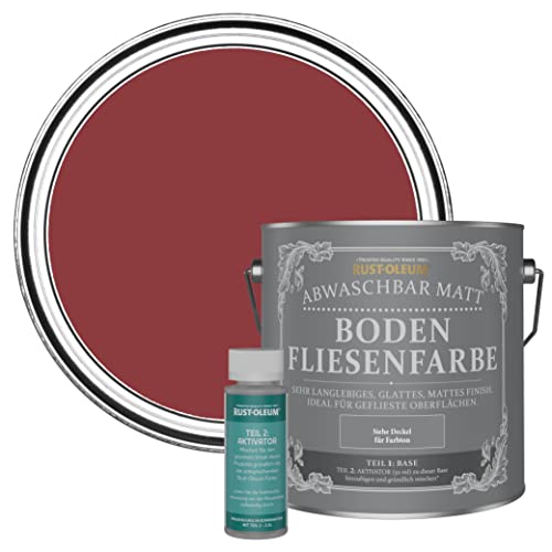 Rust-Oleum Fliesenfarbe für Bodenfliesen, waschbar, matt, 2,5 l, Rot Rust-Oleum Fliesenfarbe für Bodenfliesen, waschbar, matt, 2,5 l, Rot von Rust-Oleum
