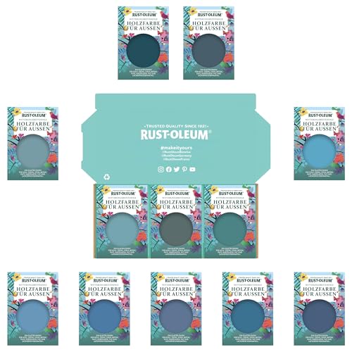 Rust-Oleum Holzfarbe Für Aussen Testerbox - Tiefe Blautöne - Matt von Rust-Oleum