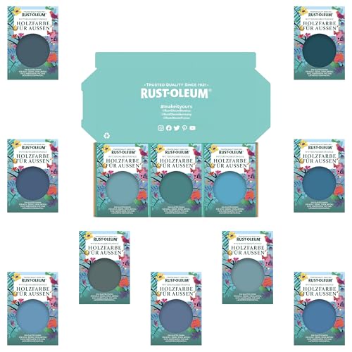 Rust-Oleum Holzfarbe Für Aussen Testerbox - Tiefe Blautöne - Seidenglanz von Rust-Oleum