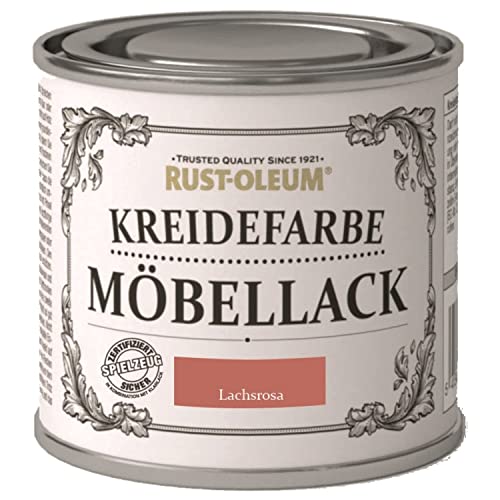 Rust-Oleum Kreidefarbe Lachsrosa 125 ml - Schöne Holzfarbe für Möbel - Extra sicher verpackt - Idealer Holzlack - Möbellack - Lackfarbe von Rust-Oleum