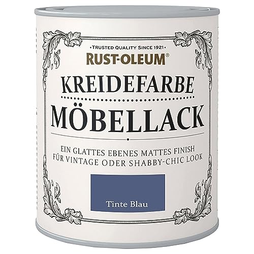 Rust-Oleum Kreidefarbe Möbellack, auf Wasserbasis, hohe Ergiebigkeit, kein Schleifen oder Grundieren, Tinte Blau, 750ml… von Rust-Oleum