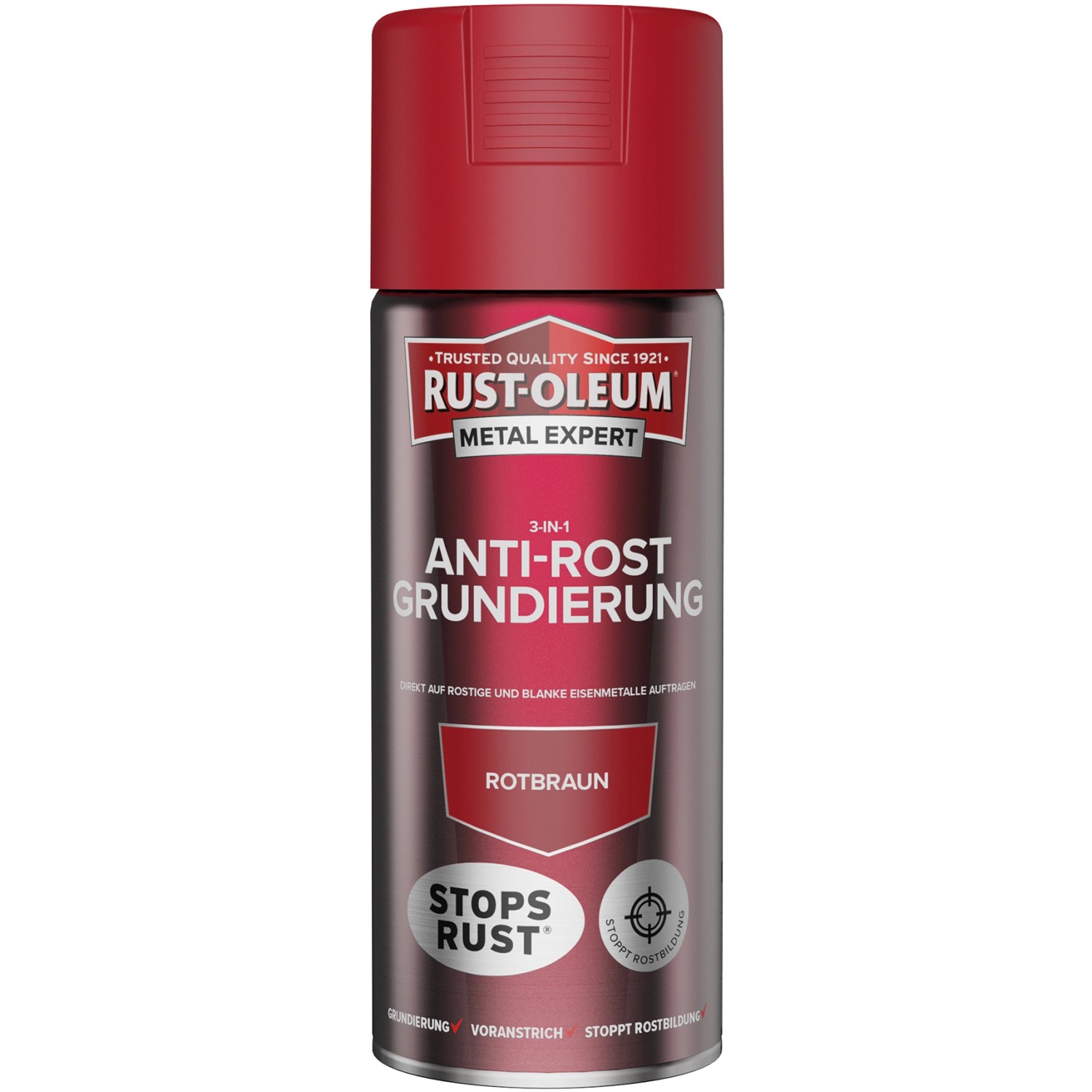 Rust-Oleum Metal Expert 3-in1 Anti-Rost Grundierung Sprühfarbe Rotbraun 400 ml von Rust-Oleum