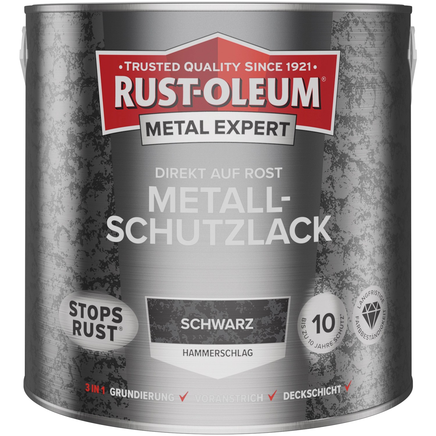 Rust-Oleum Metal Expert Hammerschlag Schwarz 2,5 l von Rust-Oleum
