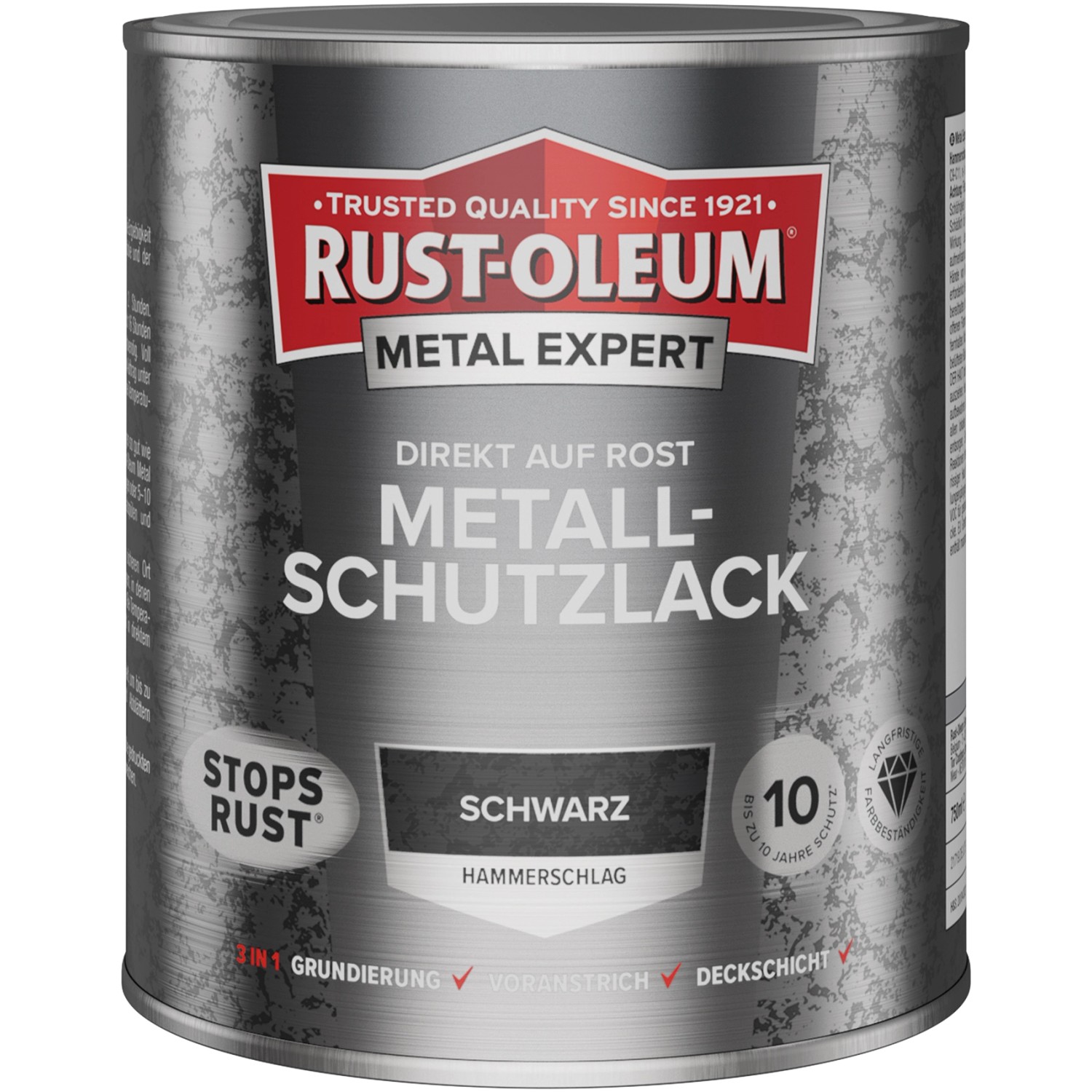 Rust-Oleum Metal Expert Hammerschlag Schwarz 750 ml von Rust-Oleum
