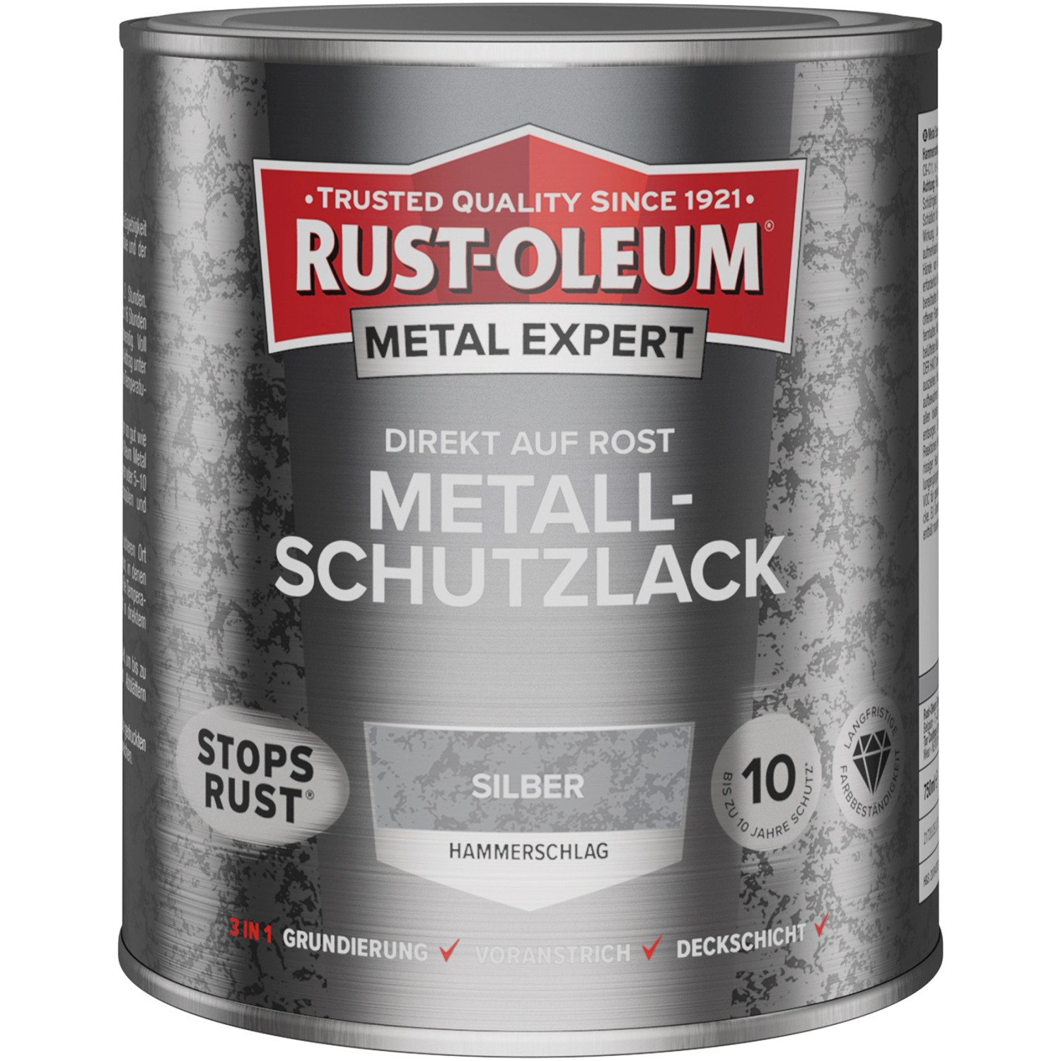 Rust-Oleum Metal Expert Hammerschlag Silber 750 ml von Rust-Oleum