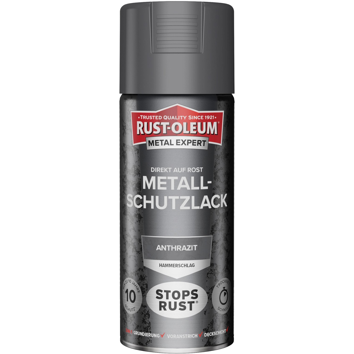 Rust-Oleum Metal Expert Hammerschlag Sprühfarbe Anthrazit 400 ml von Rust-Oleum