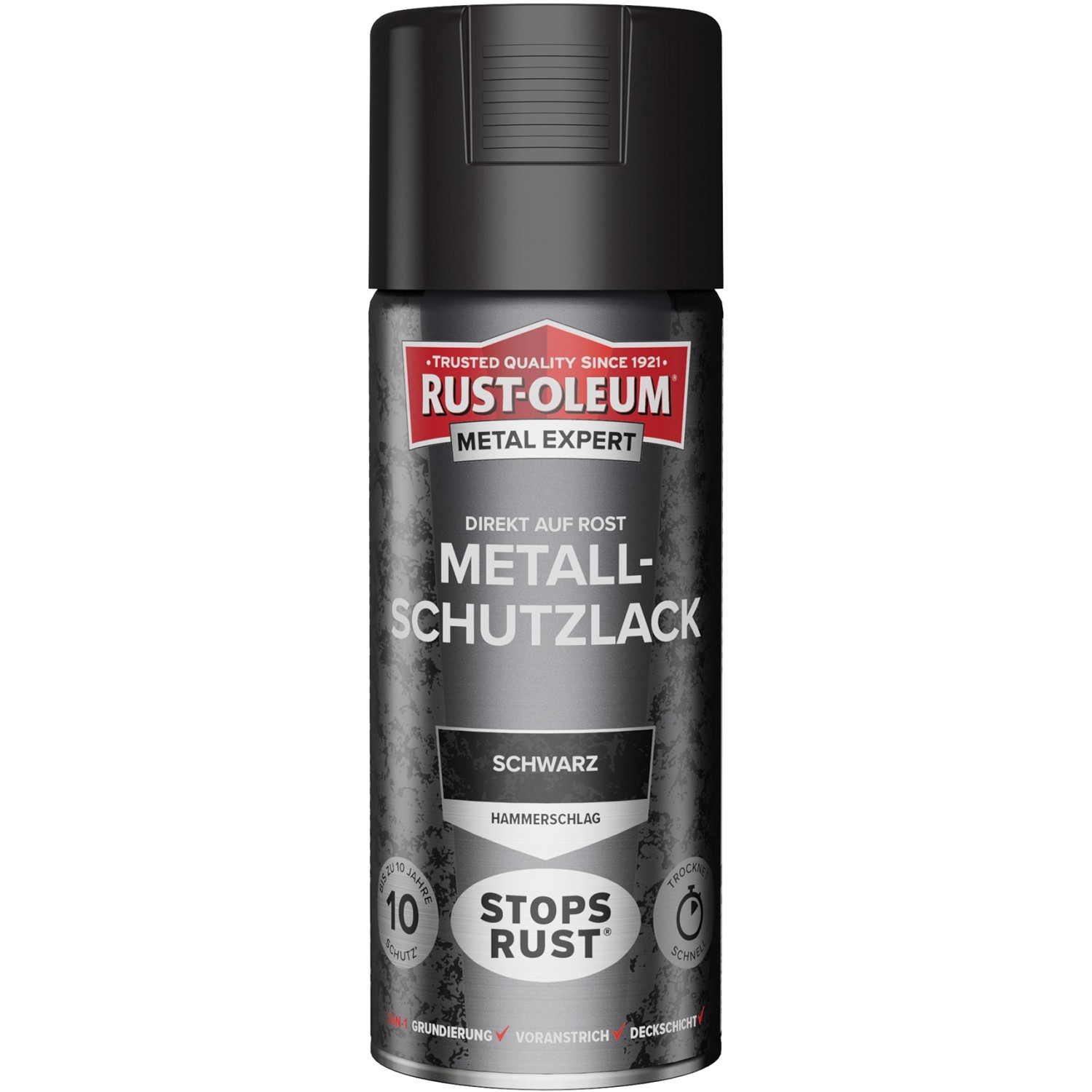 Rust-Oleum Metal Expert Hammerschlag Sprühfarbe Schwarz 400 ml von Rust-Oleum