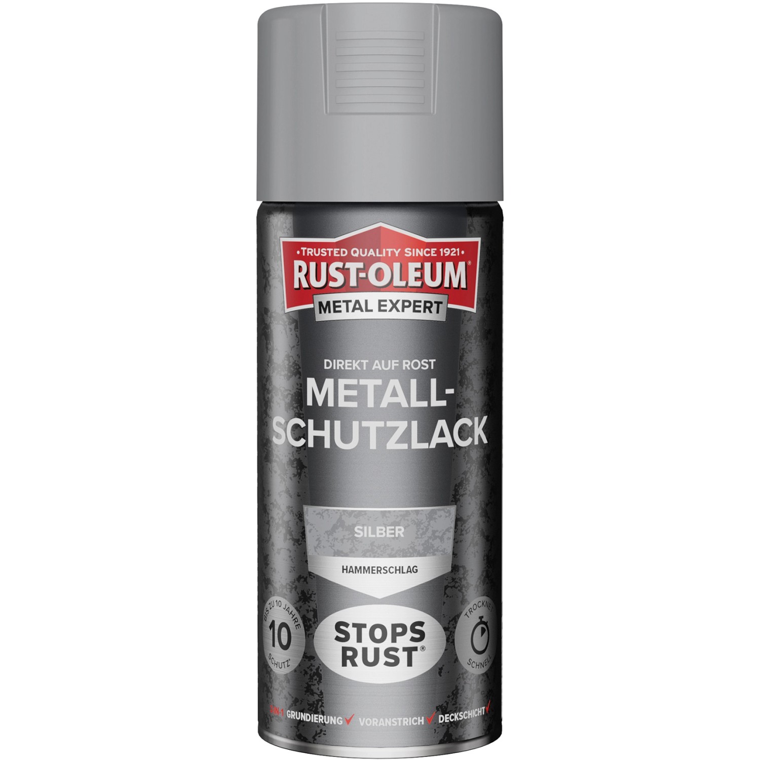 Rust-Oleum Metal Expert Hammerschlag Sprühfarbe Silber 400 ml von Rust-Oleum