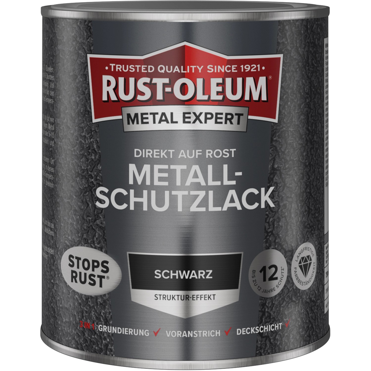 Rust-Oleum Metal Expert Struktur-Effekt Schwarz 750 ml von Rust-Oleum