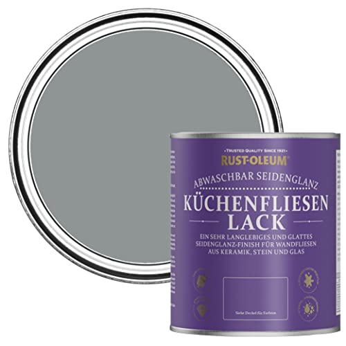 Rust-Oleum Mittelgrau wasserabweisender Küchenfliesenlack in seidenglänzendem Finish - Anthrazit 750ml von Rust-Oleum