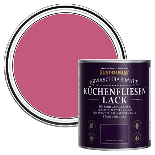 Rust-Oleum Rosa Wasserabweisender Küchenfliesenlack in mattem Finish - Himbeere 750ml von Rust-Oleum