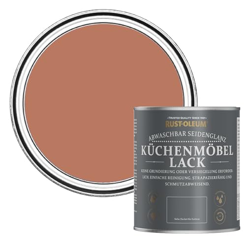 Rust-Oleum Rote Möbelfarbe mit satiniertem Finish, geruchsarm und auf Wasserbasis für Holz im Innenbereich - Siena 750ml von Rust-Oleum