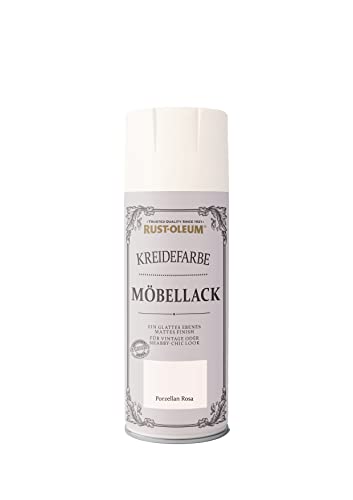 Rust-Oleum Sprühlack Kreidefarbe 400 ml Porzellan Rosa - Premium Möbellack - ideal für Möbel und Holz - Sprühdose - Holzlack - Spraydose - Lackspray von Rust-Oleum