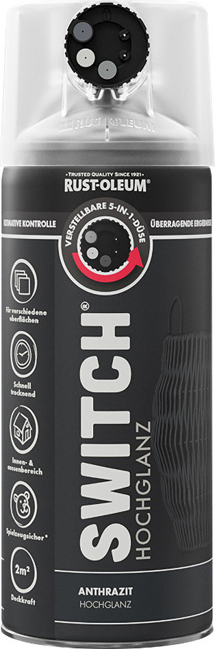 Rust-Oleum Sprühlack Switch 400 ml anthrazit hochglanz Rust-Oleum Sprühlack Switch 400 ml anthrazit hochglanz von Rust-Oleum