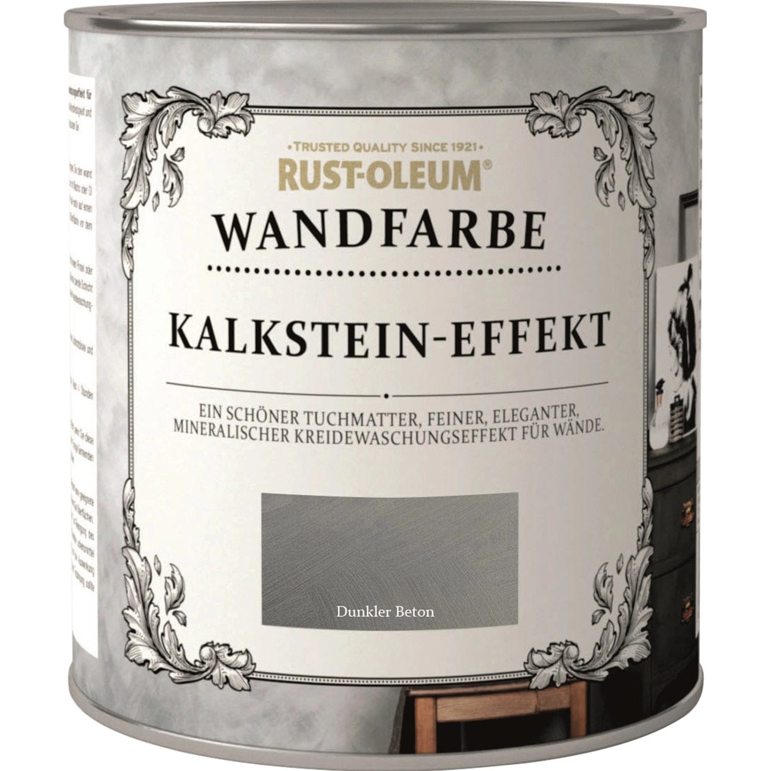 Rust-Oleum Wandfarbe Kalkstein-Effekt Dunkler Beton 1 l von Rust-Oleum