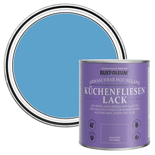 Rust-Oleum Wasserabweisender Küchenfliesenlack in hochglänzendem Finish - Azurblau 750ml von Rust-Oleum