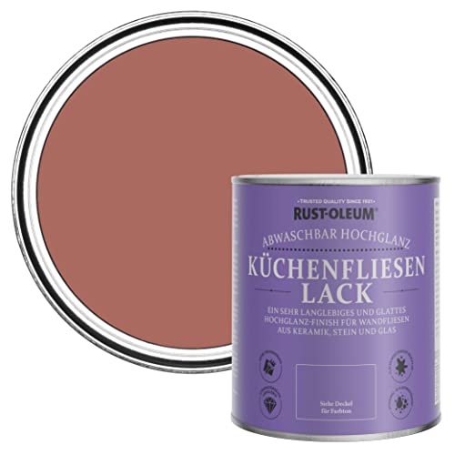 Rust-Oleum Wasserabweisender Küchenfliesenlack in hochglänzendem Finish - Lachsrosa 750ml von Rust-Oleum