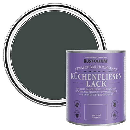 Rust-Oleum Wasserabweisender Küchenfliesenlack in hochglänzendem Finish - Schwarzer Sand 750ml von Rust-Oleum