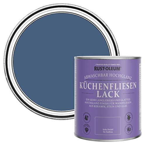 Rust-Oleum Wasserabweisender Küchenfliesenlack in hochglänzendem Finish - Tintenblau 750ml von Rust-Oleum