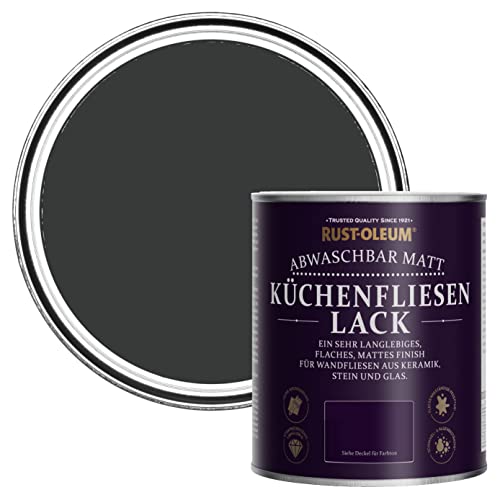 Rust-Oleum Wasserabweisender Küchenfliesenlack in mattem Finish -Natürliche Holzkohle 750ml von Rust-Oleum