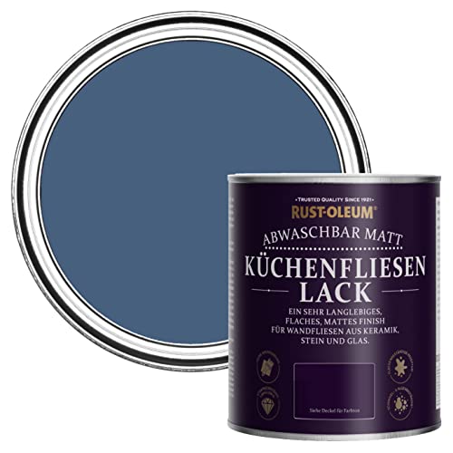 Rust-Oleum Wasserabweisender Küchenfliesenlack in mattem Finish -Tintenblau 750ml von Rust-Oleum