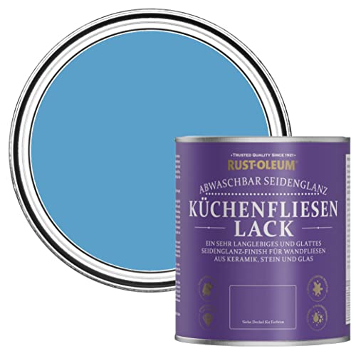 Rust-Oleum Wasserabweisender Küchenfliesenlack in seidenglänzendem Finish - Azurblau 750ml von Rust-Oleum