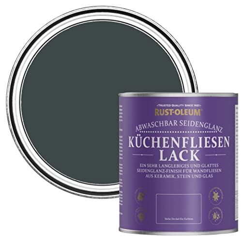 Rust-Oleum Wasserabweisender Küchenfliesenlack in seidenglänzendem Finish - Schwarzer Sand 750ml von Rust-Oleum