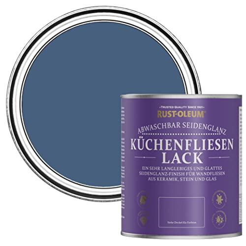 Rust-Oleum Wasserabweisender Küchenfliesenlack in seidenglänzendem Finish - Tintenblau 750ml von Rust-Oleum